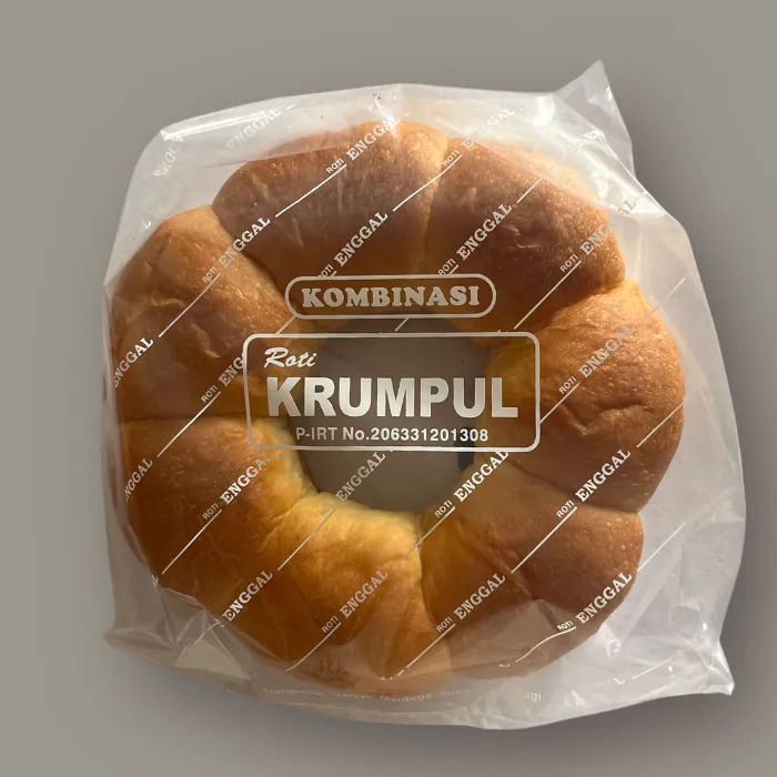 Roti Krumpul Kombinasi berbentuk cincin dalam plastik cetak Enggal