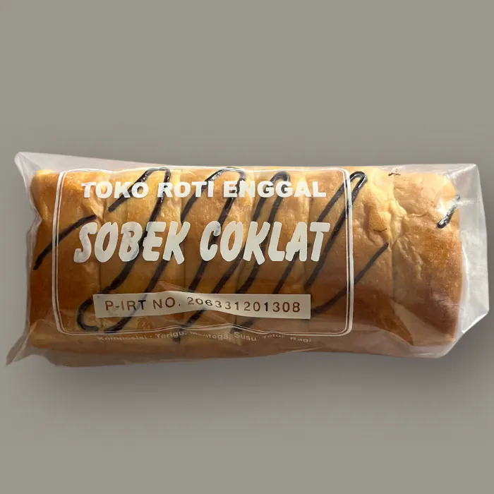 Roti Sobek Coklat dengan garis coklat